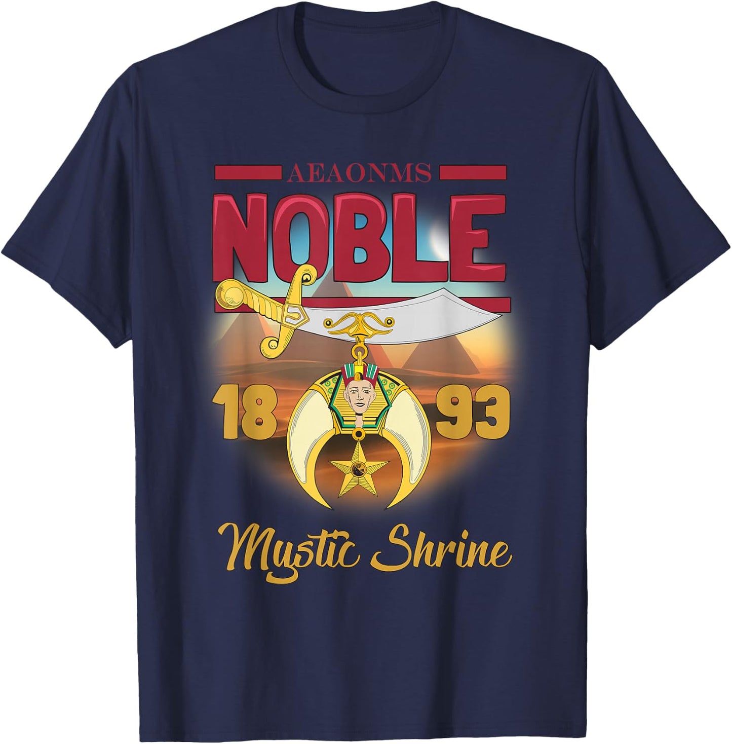 Noble 1893 AEAONMS Shrine PHA Prince Hall Shriner T-Shirt - T-Shirt | Navy