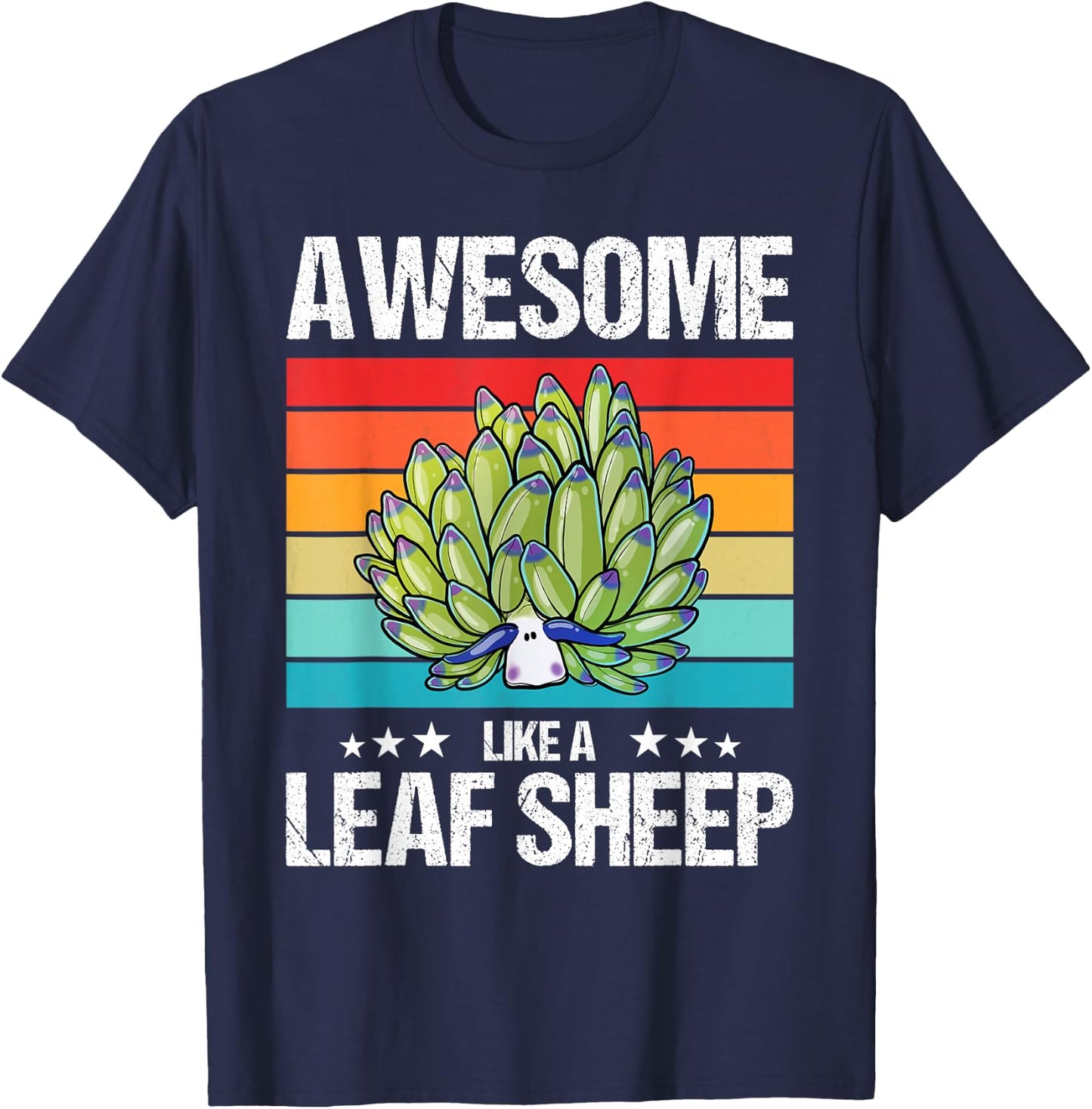 Costasiella kuroshimae Nudibranch Leaf Sheep T-Shirt - T-Shirt | Navy