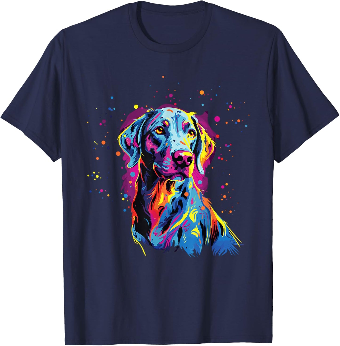 Watercolor Colorful Louisiana Catahoula Leopard Dogs T-Shirt - T-Shirt | Navy