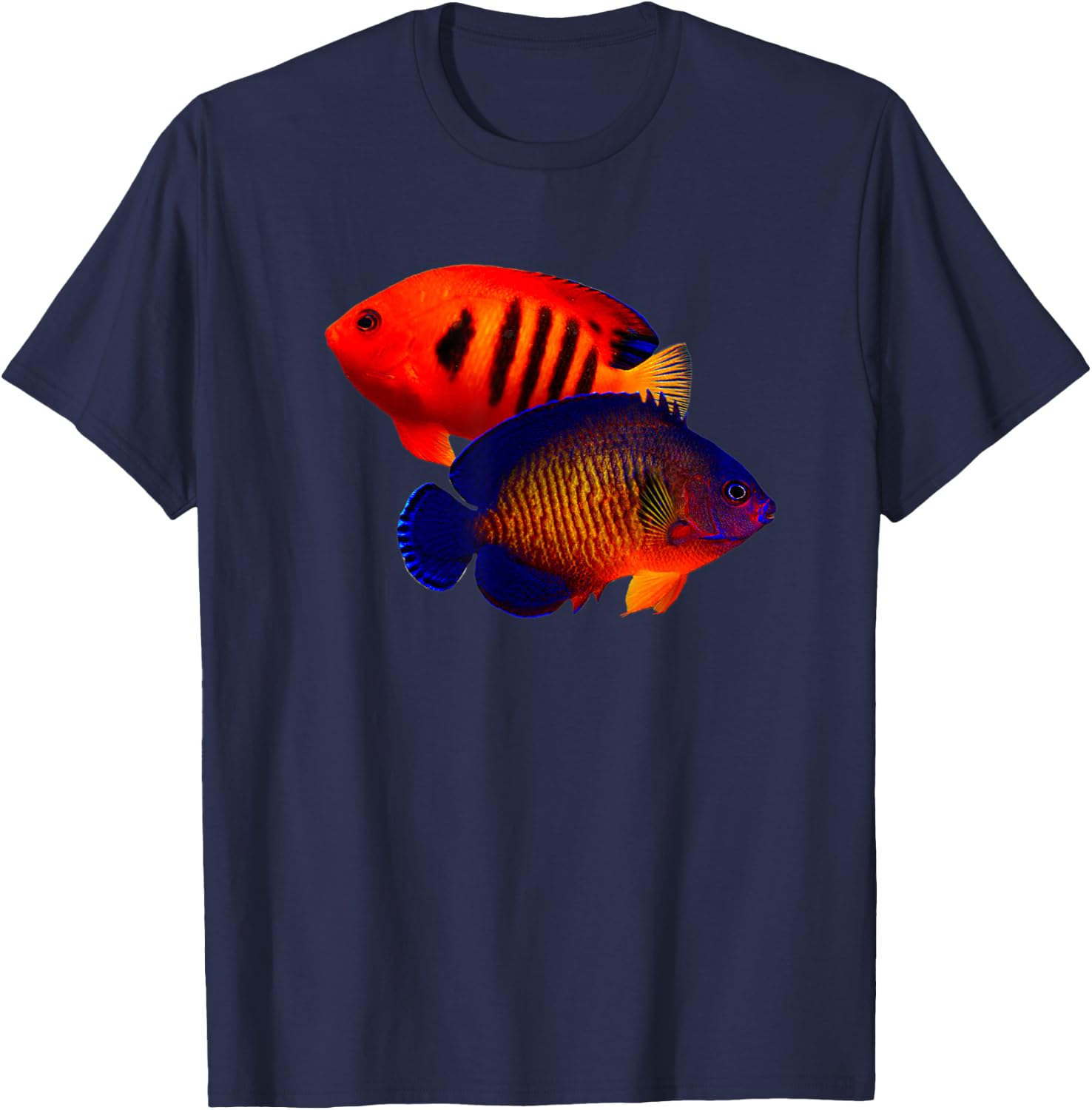 Saltwater Dwarf Angelfish Flame Angel Coral Beauty Reef T-Shirt - T-Shirt | Navy