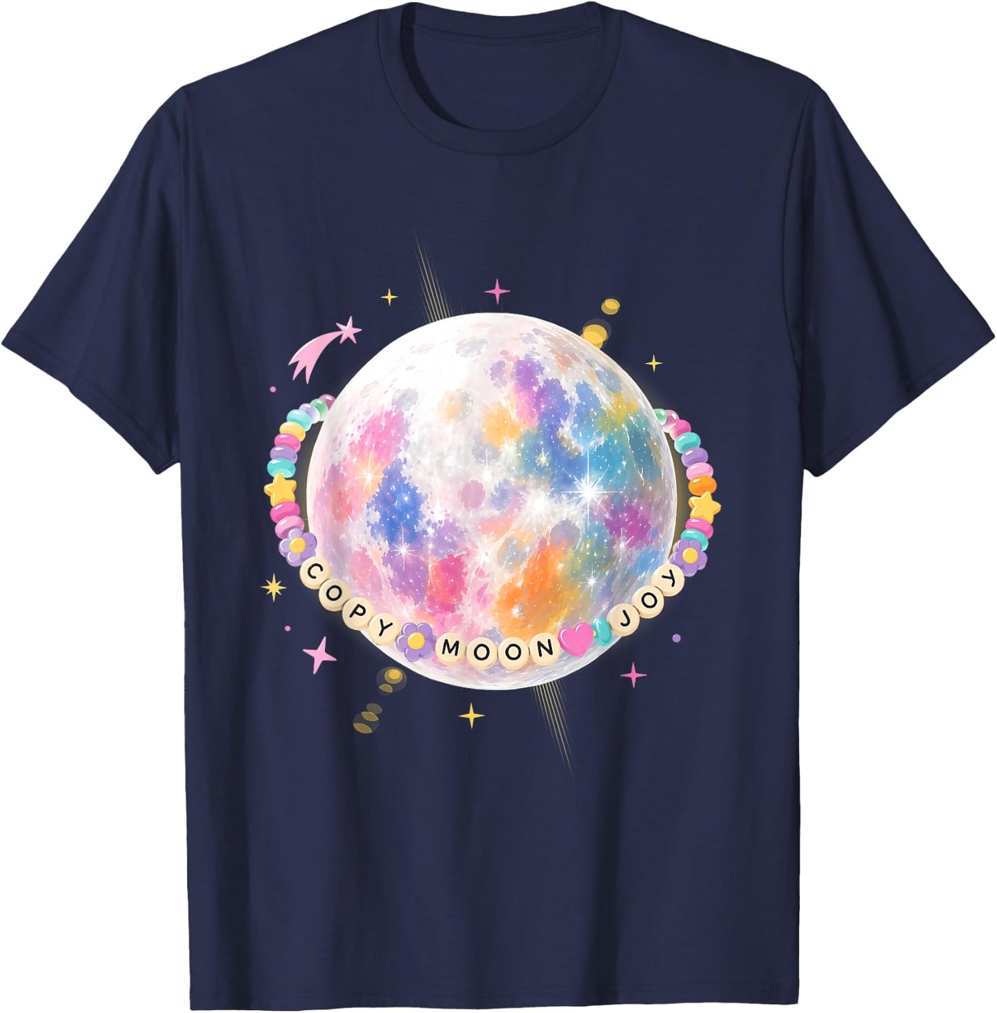 Copy Moon Joy Artemis II Space Quote T-Shirt - T-Shirt | Navy