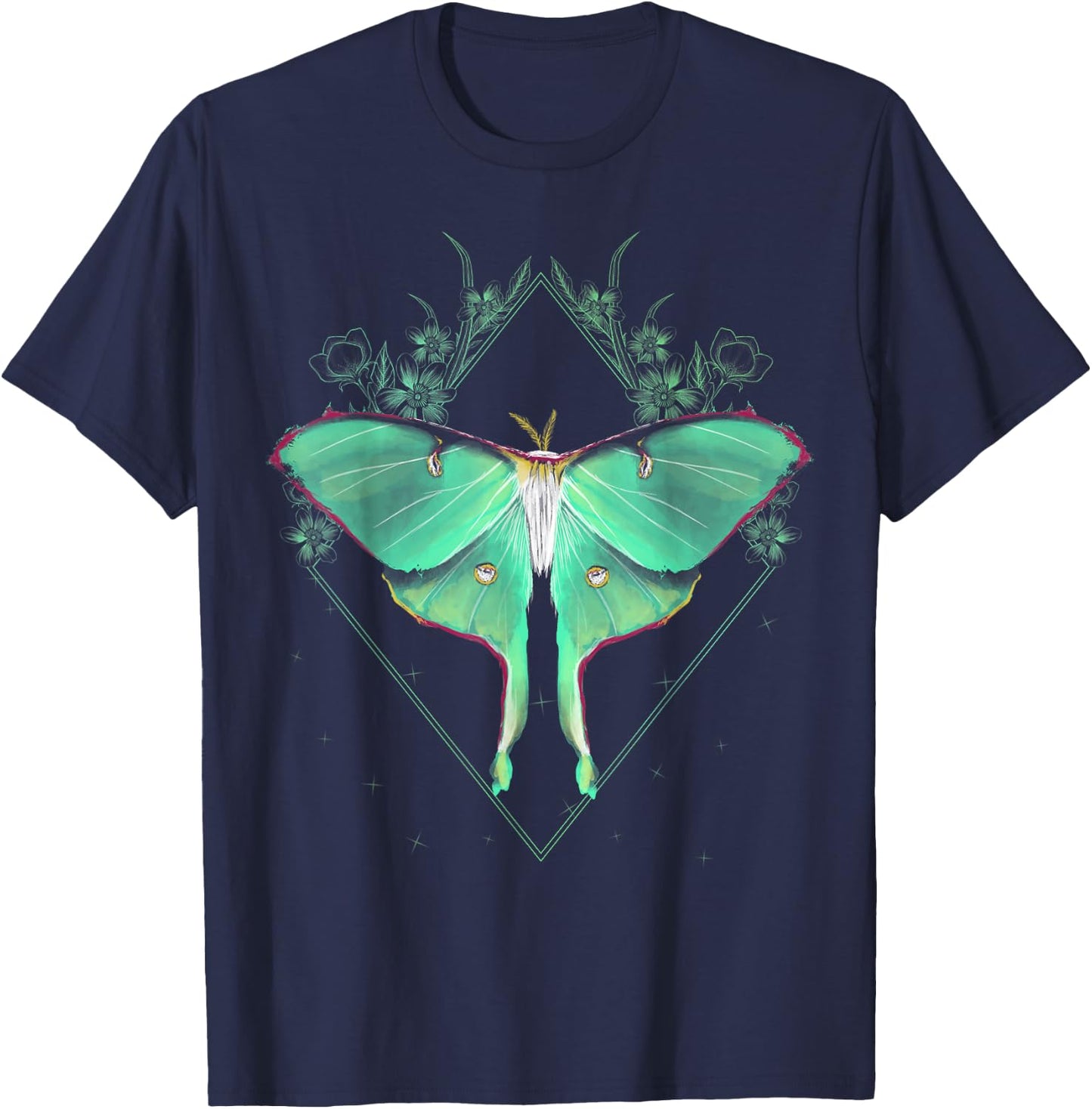 Cute Luna Moth Beautiful Butterfly Insect Lover Themed Small T-Shirt - T-Shirt | Navy