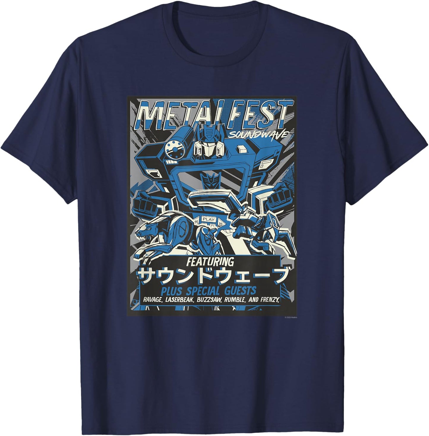 Transformers Metal Fest Soundwave Comic Style Poster , black T-Shirt - T-Shirt | Navy