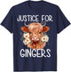 Justice For Gingers Highland Cow Flower Ginger Redhead T-Shirt - T-Shirt | Navy