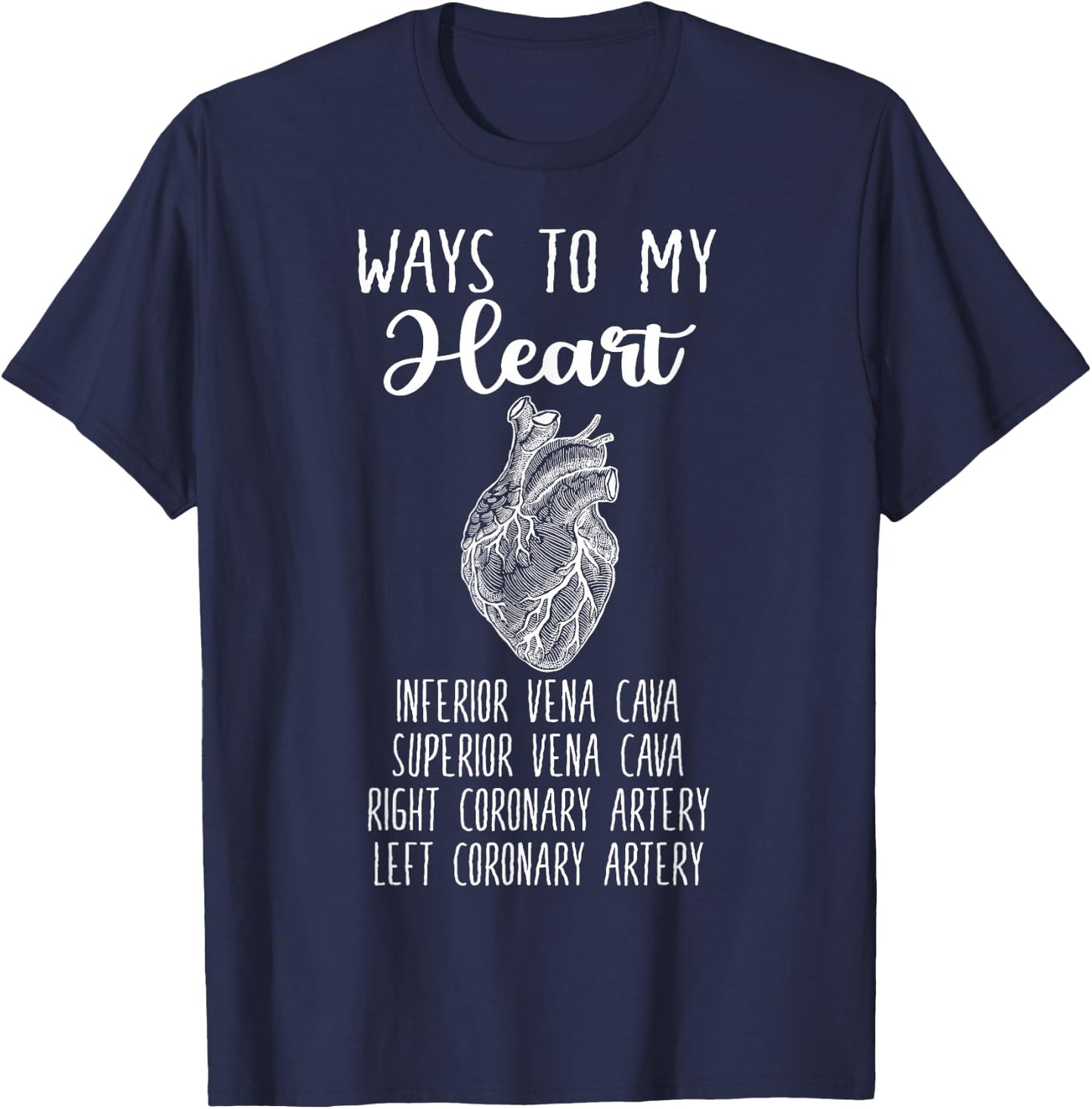 Funny Cardiology Heart Cardiologist Gift Medical Student T-Shirt - T-Shirt | Navy