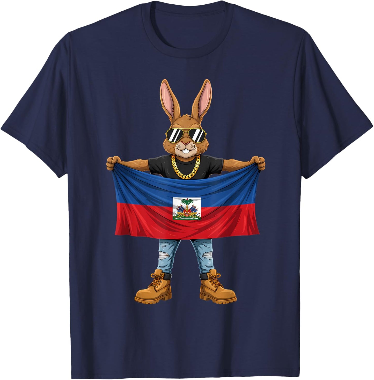 Drapeau haïtien Racines haïtiennes T-Shirt - T-Shirt | Navy