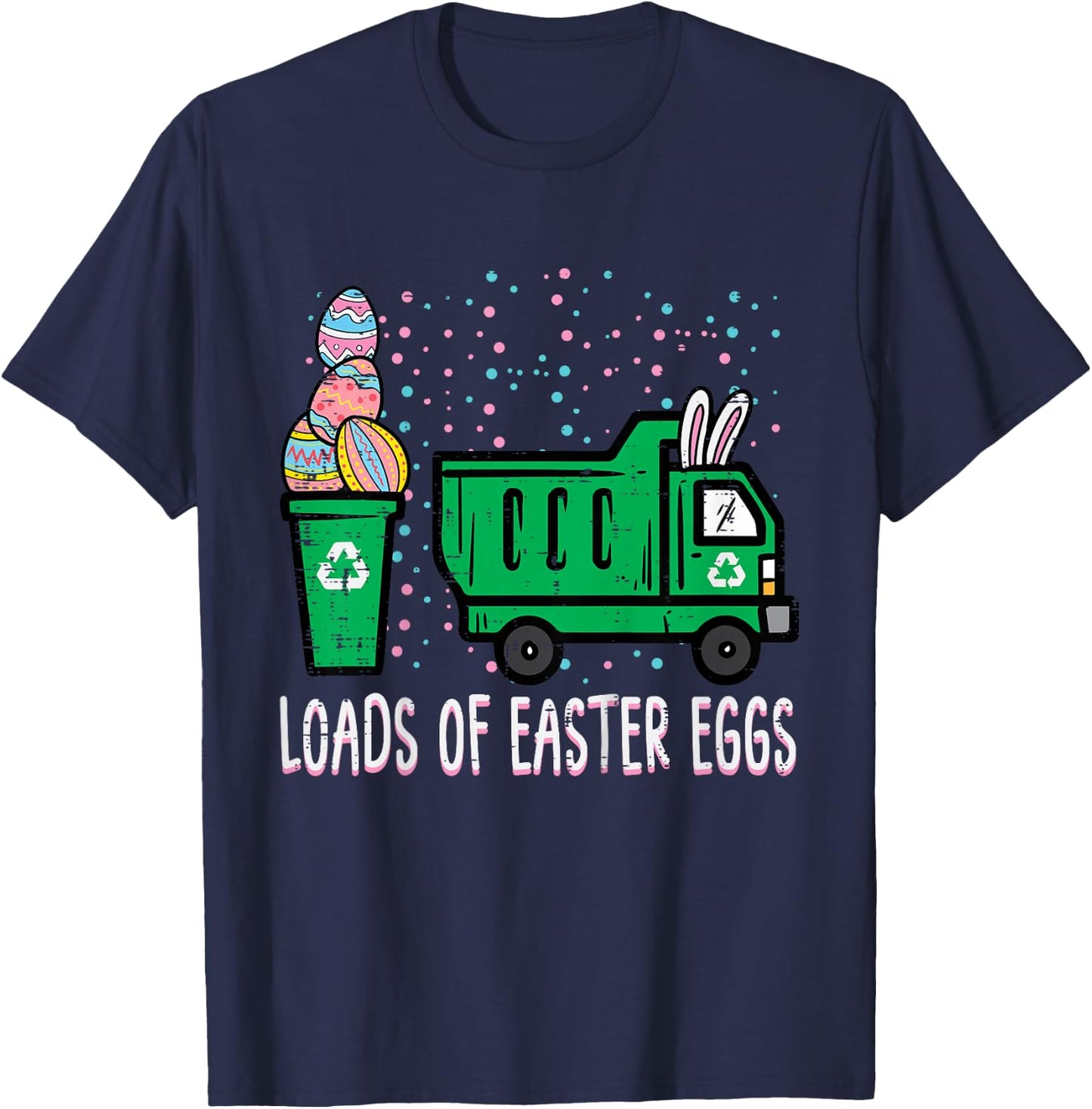 Kids Loads Of Easter Eggs Garbage Truck Toddler Boys Kids Youth T-Shirt - T-Shirt | Navy