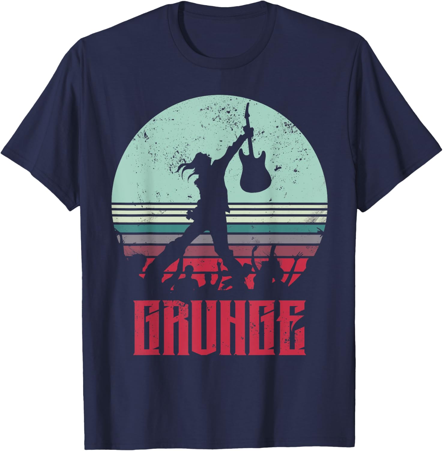 Grunge 80s & 90s Music Designs And Gift T-Shirt - T-Shirt | Navy