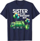 Sister Of The Birthday Boy Garbage Truck Toddler Trucks Bday T-Shirt - T-Shirt | Navy