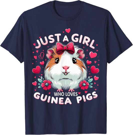 Just A Girl Who Loves Guinea Pigs Lover Mom T-Shirt - T-Shirt | Navy