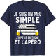 Simple guy I love Brittany and aperitif funny man Breton , Black, S T-Shirt - T-Shirt | Navy