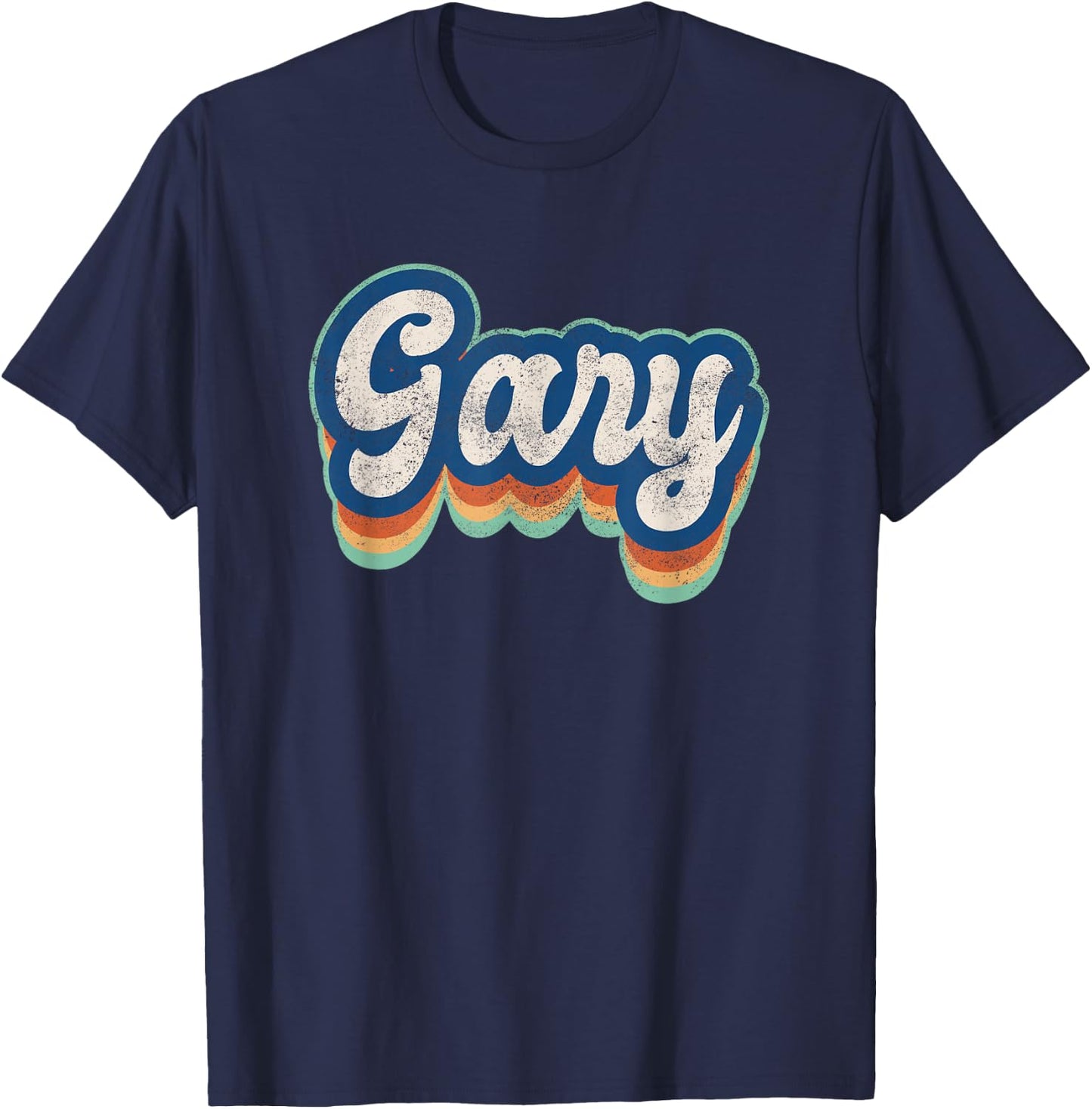 Gary First Name Boy Vintage Style 70s 80s Personalized T-Shirt - T-Shirt | Navy