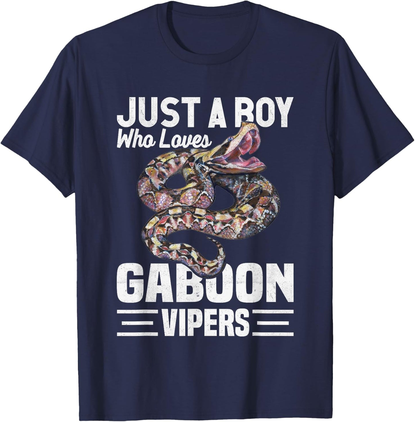 Just A Boy Who Loves Gaboon Vipers Snake Owner T-Shirt - T-Shirt | Navy