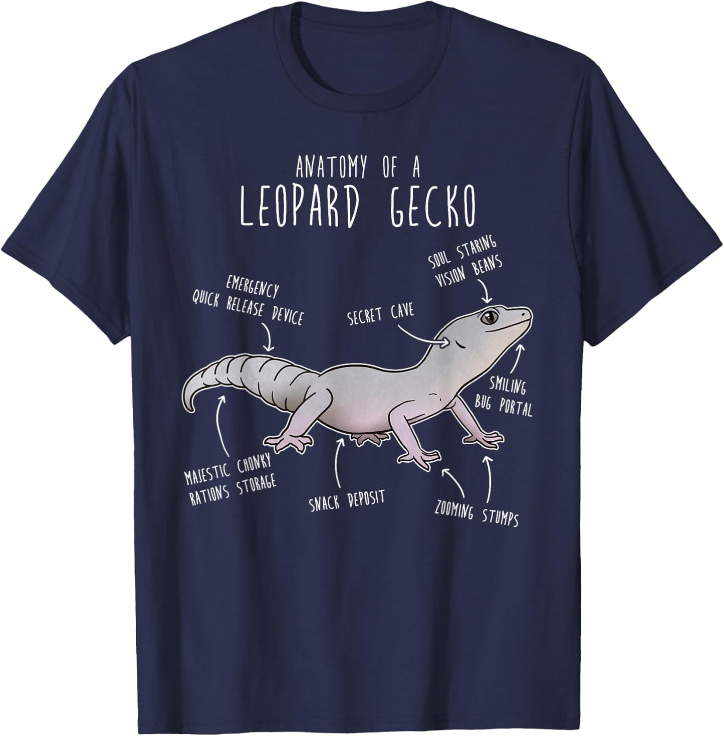Blizzard Leopard Gecko Lizard Reptile Anatomy, Funny Pet Mom T-Shirt - T-Shirt | Navy