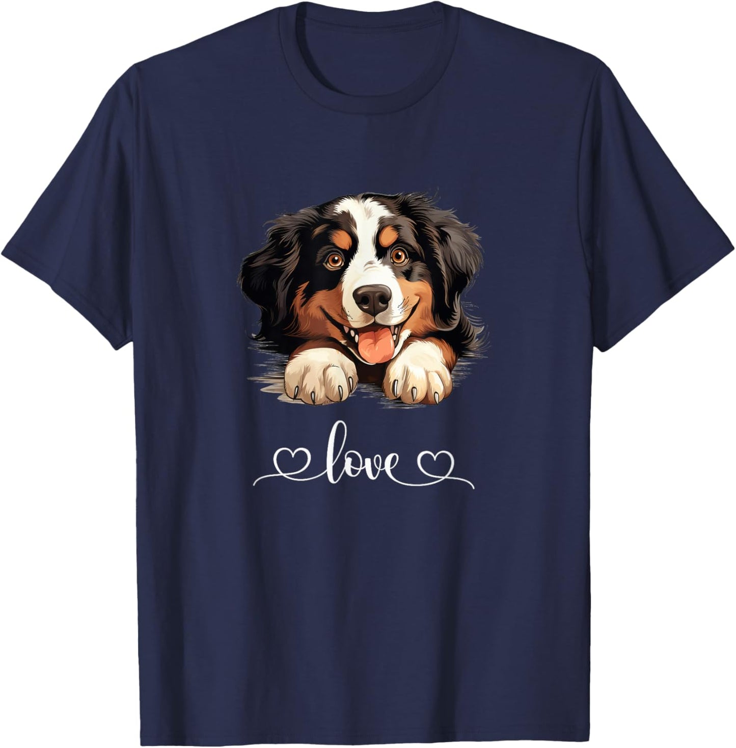 Cute Dog Graphic Love Puppy Bernese Mountain Dog Women T-Shirt - T-Shirt | Navy