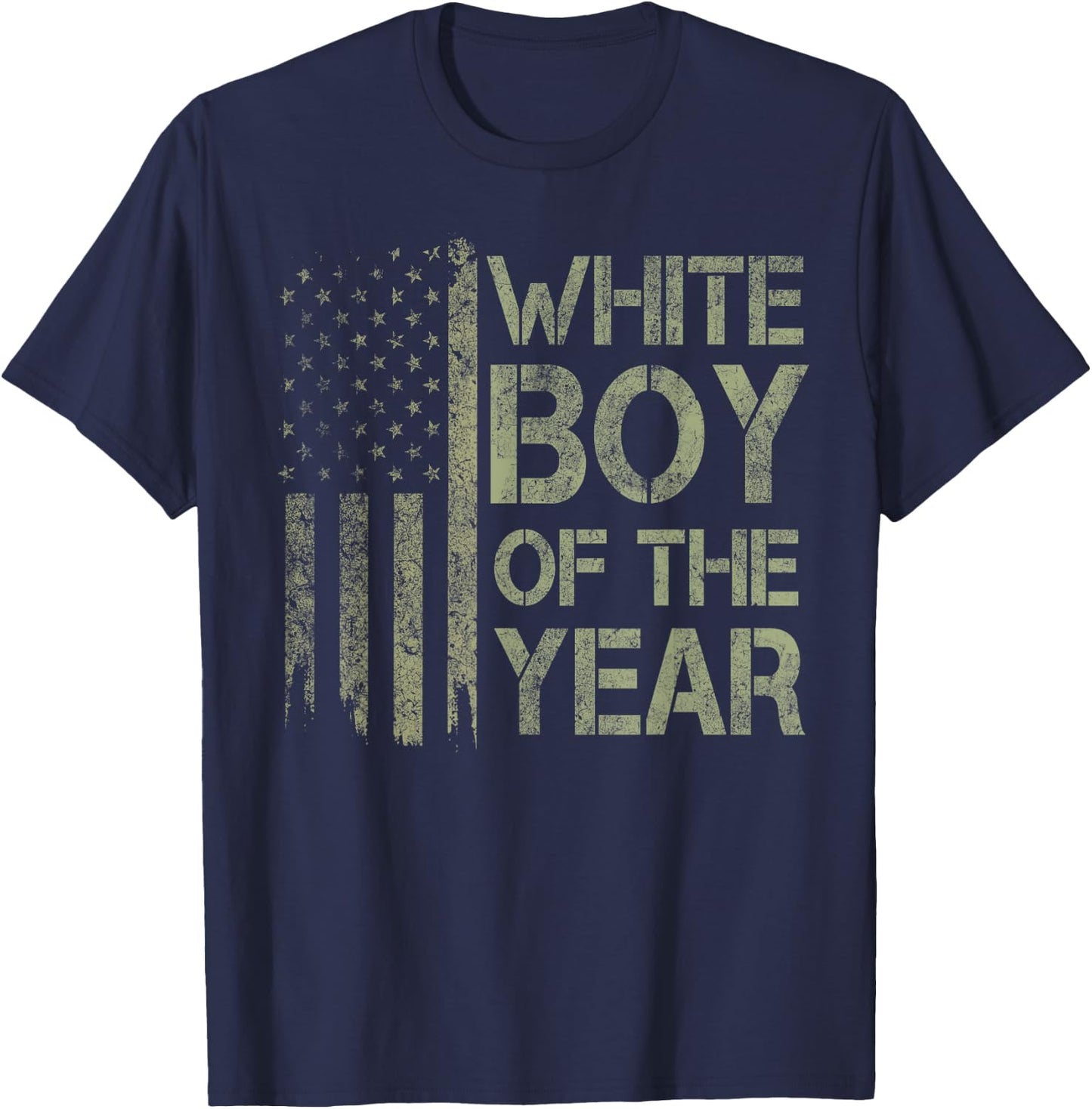 White Boy of The Year USA American Flag 4th July 1776 250yr T-Shirt - T-Shirt | Navy