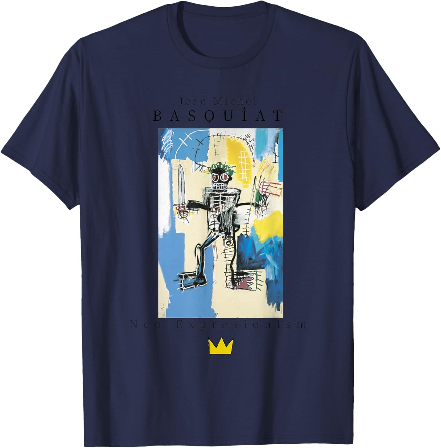 Urban, Streetwear, Grafik, Basquiat, Kunst, Abstrakt T-Shirt - T-Shirt | Navy