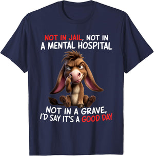 Not in Jail Not in A Mental Hospital Not in A Grave I'd Say T-Shirt - T-Shirt | Navy