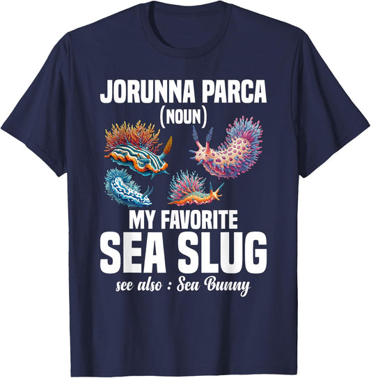 Sea Snail Jorunna Parca Sea Bunny Marine Molluscs Nudibranch T-Shirt - T-Shirt | Navy