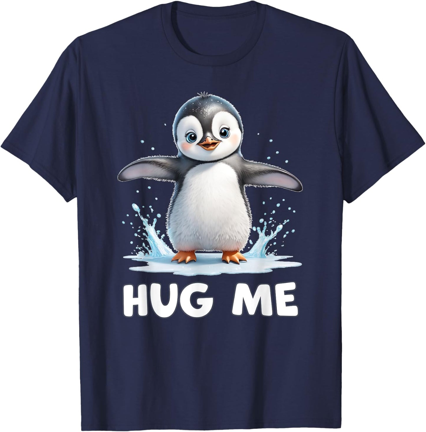 Cute Penguin Hug Me T-Shirt - T-Shirt | Navy