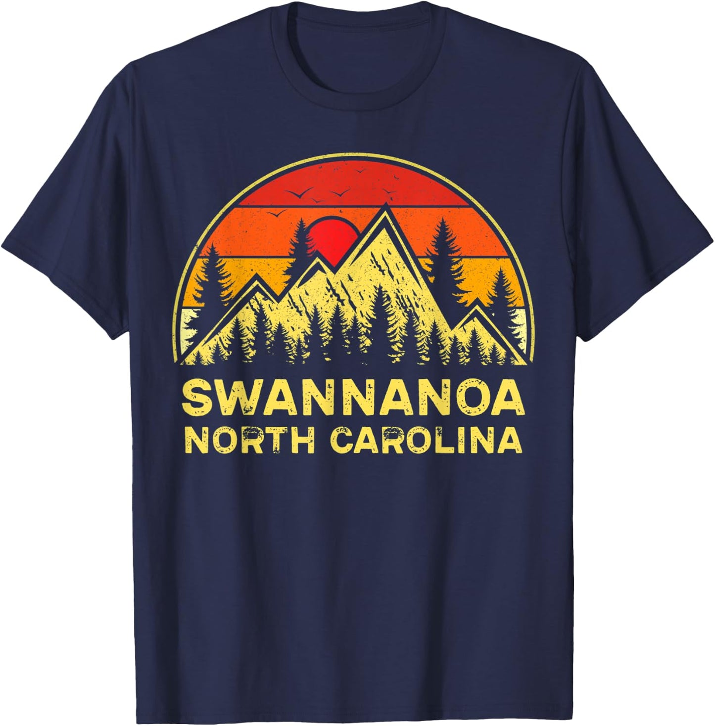 Retro Swannanoa North Carolina Souvenir NC Mountains Hiking T-Shirt - T-Shirt | Navy