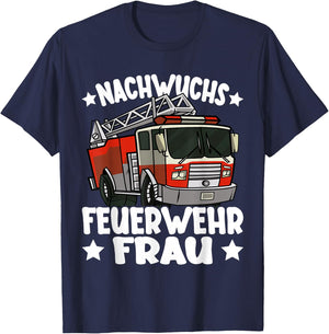 Kinder Mädchen Feuerwehr Nachwuchs Feuerwehrfrau lustiges T-Shirt - T-Shirt | Navy