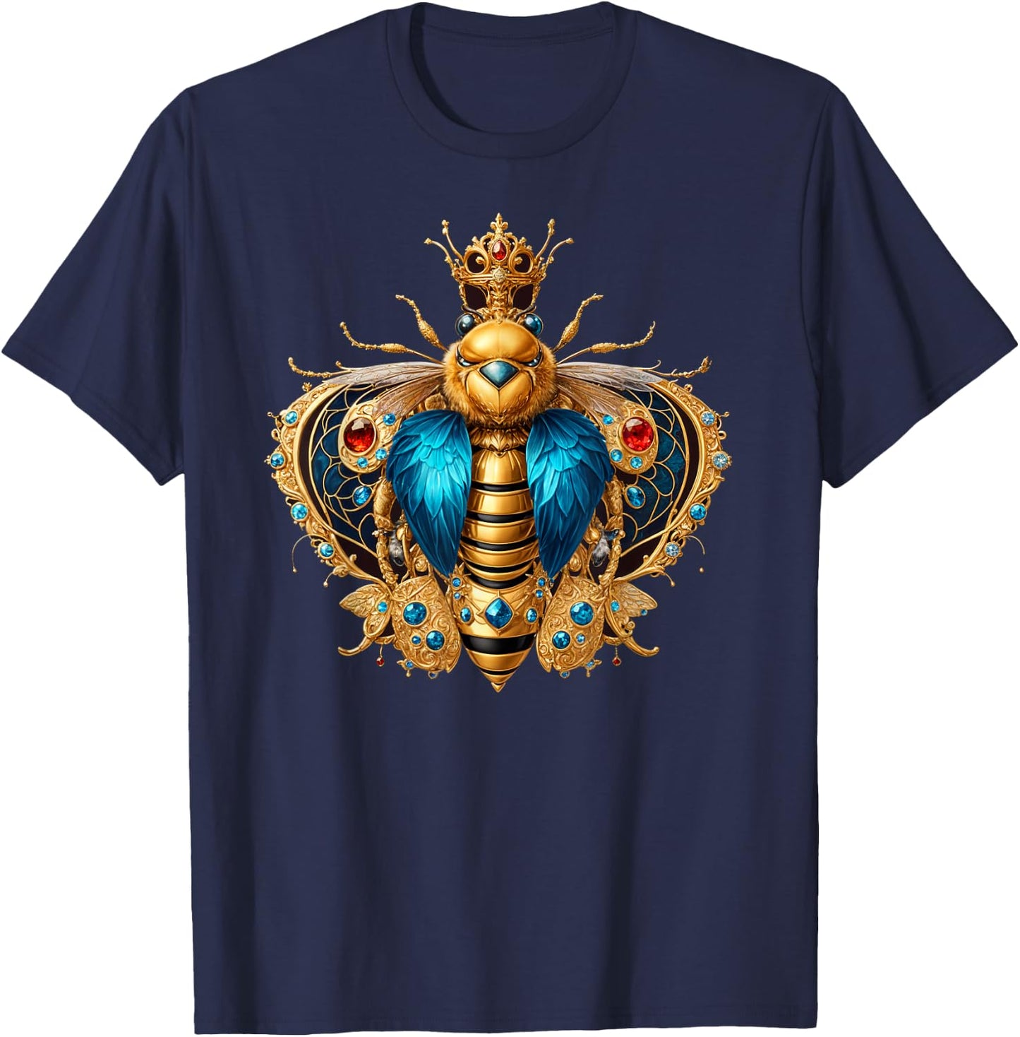 Queen Bee Crown Women Men Girls Honey Hive Bee Keeper Bee T-Shirt - T-Shirt | Navy