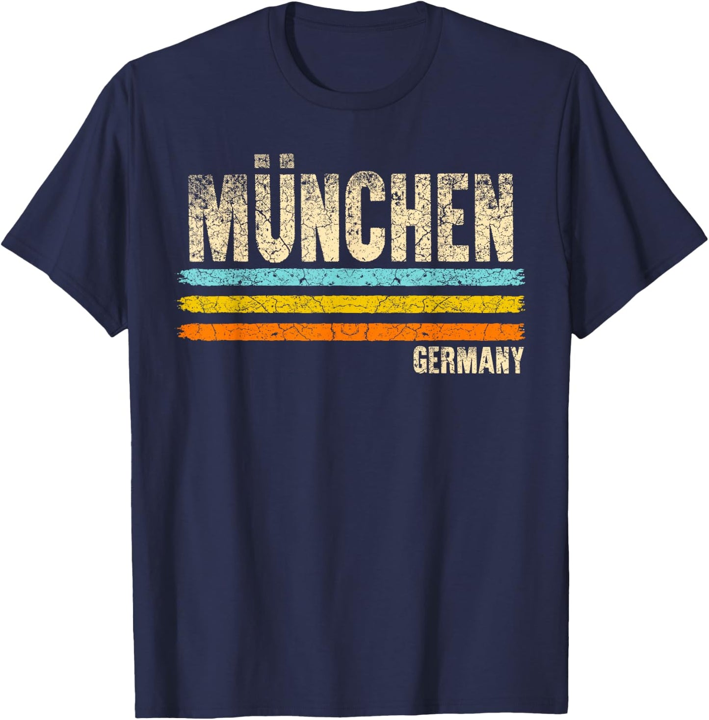 Munich München Bavaria Germany German Retro City T-Shirt - T-Shirt | Navy