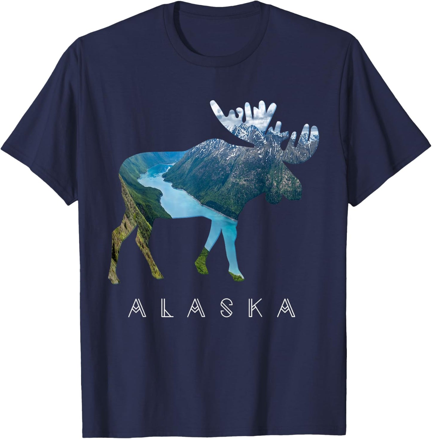 Alaska Moose Chugach National Forest State Park Souvenir T-Shirt - T-Shirt | Navy