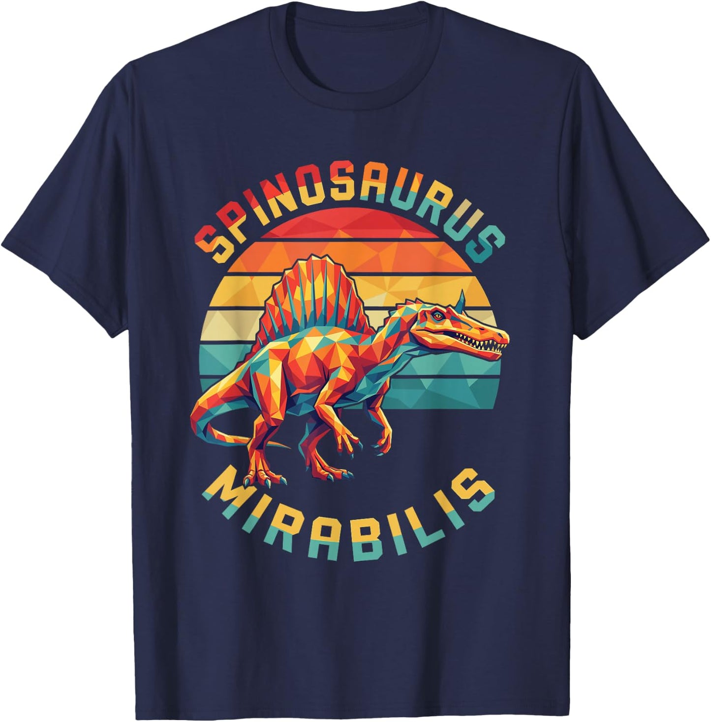 New Spinosaurus Mirabilis 2026 Discovery Hell Heron Dinosaur T-Shirt - T-Shirt | Navy