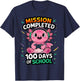 100th Day Of School Gamer Axolotl 100 Days Of School Boys T-Shirt - T-Shirt | Navy