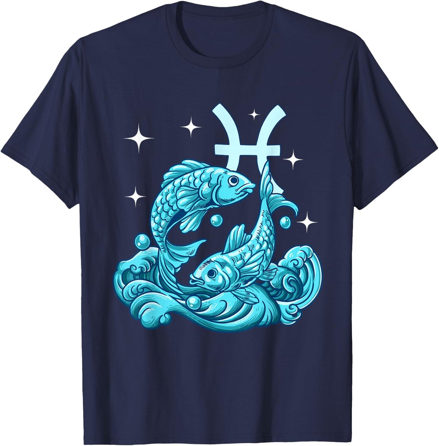 Pisces Zodiac Sign T-Shirt - T-Shirt | Navy