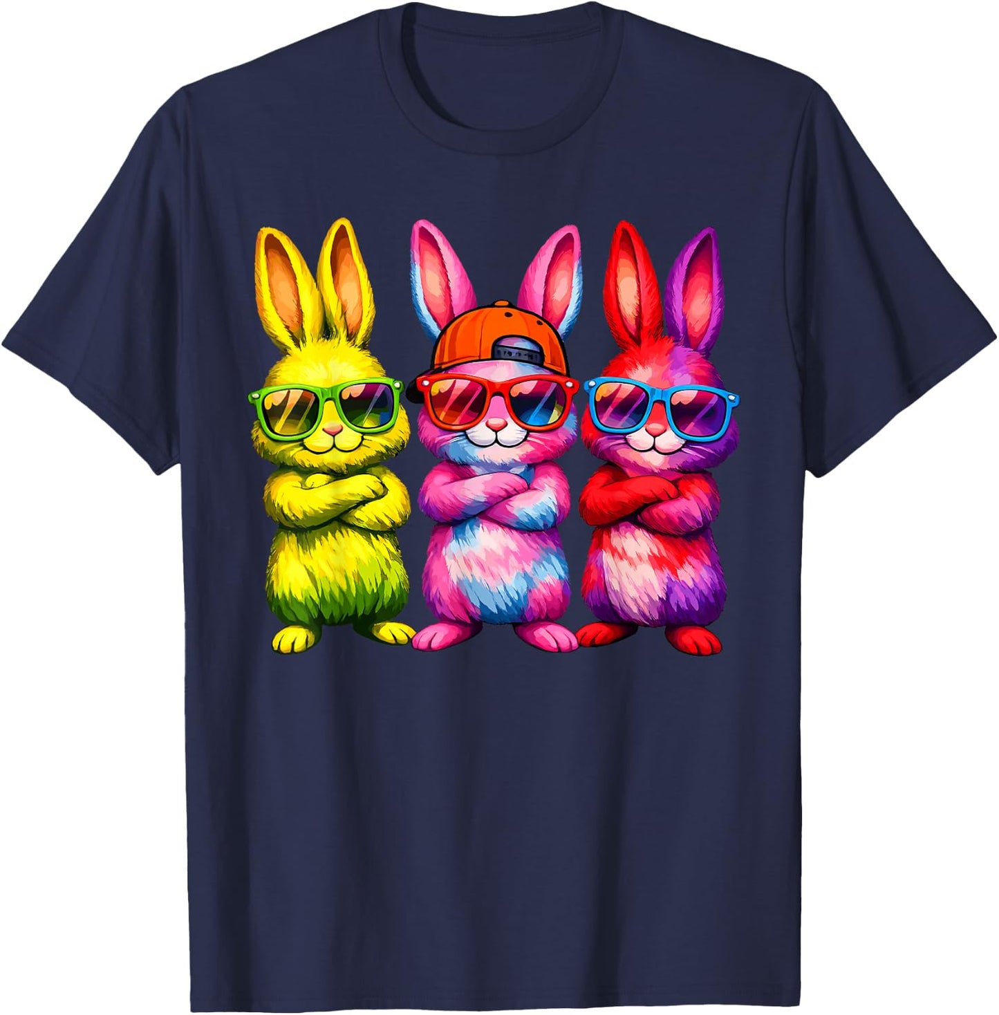Lustige Osterhase Coole Hasen Kinder für Ostern Jungen Mädchen T-Shirt - T-Shirt | Navy