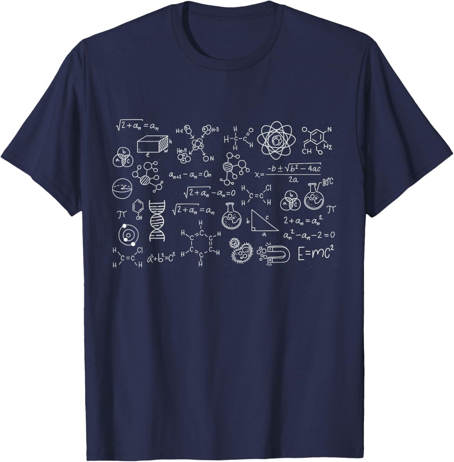 Periodic Table of Chemical Elements - Scientific Formulas , Black, S T-Shirt - T-Shirt | Navy