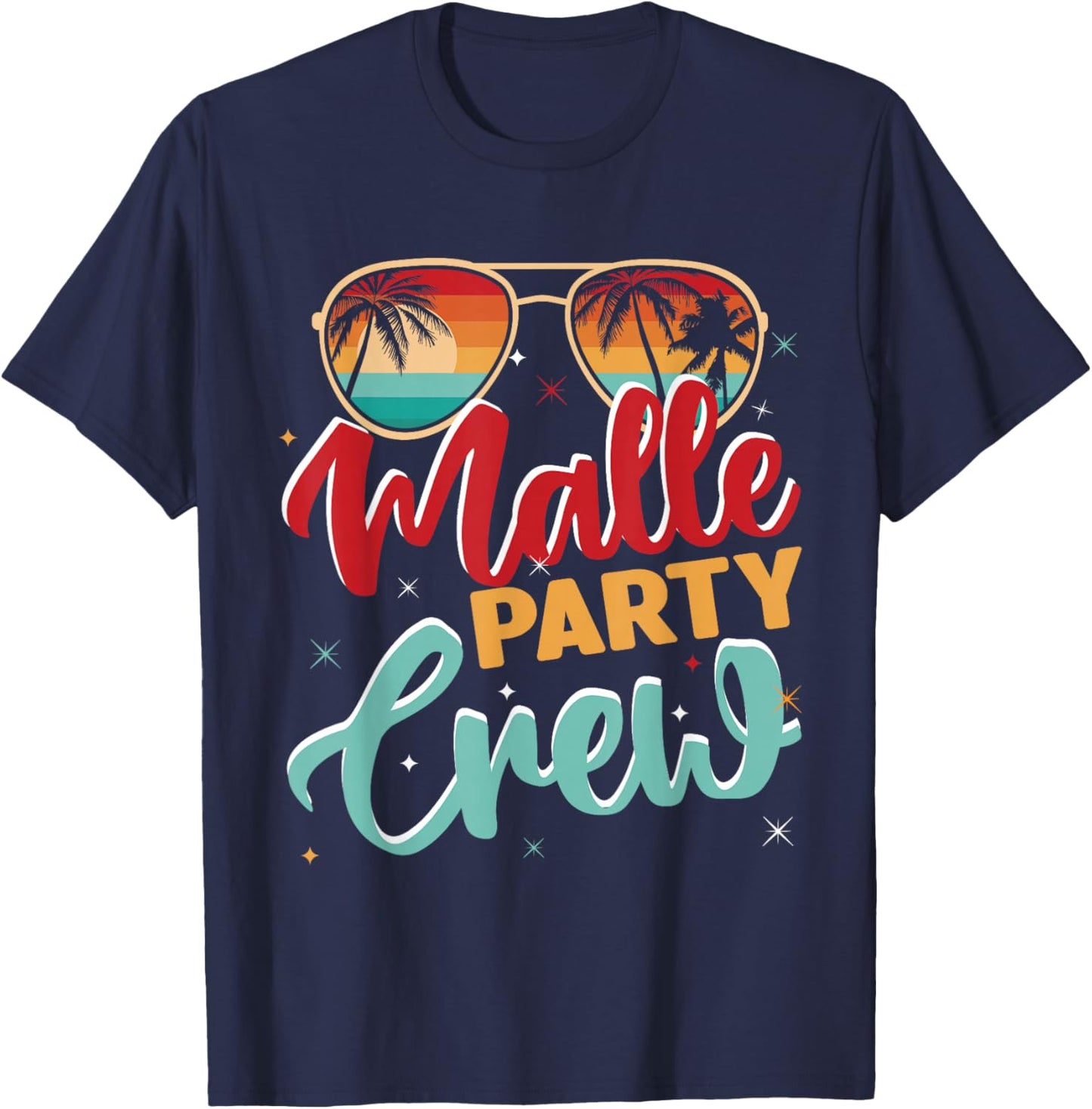 Malle Party Crew Party Holiday Mallorca , black T-Shirt - T-Shirt | Navy
