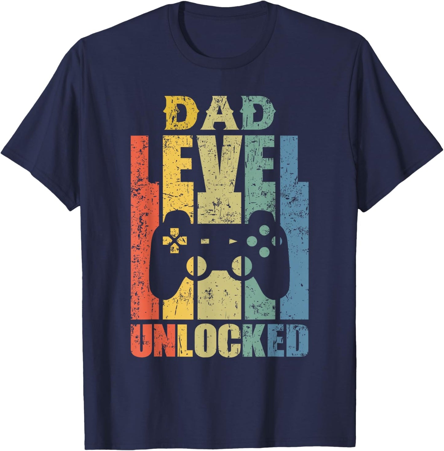 Pregnancy Announcement Dad Level Unlocked Soon to Be Father T-Shirt - T-Shirt | Navy