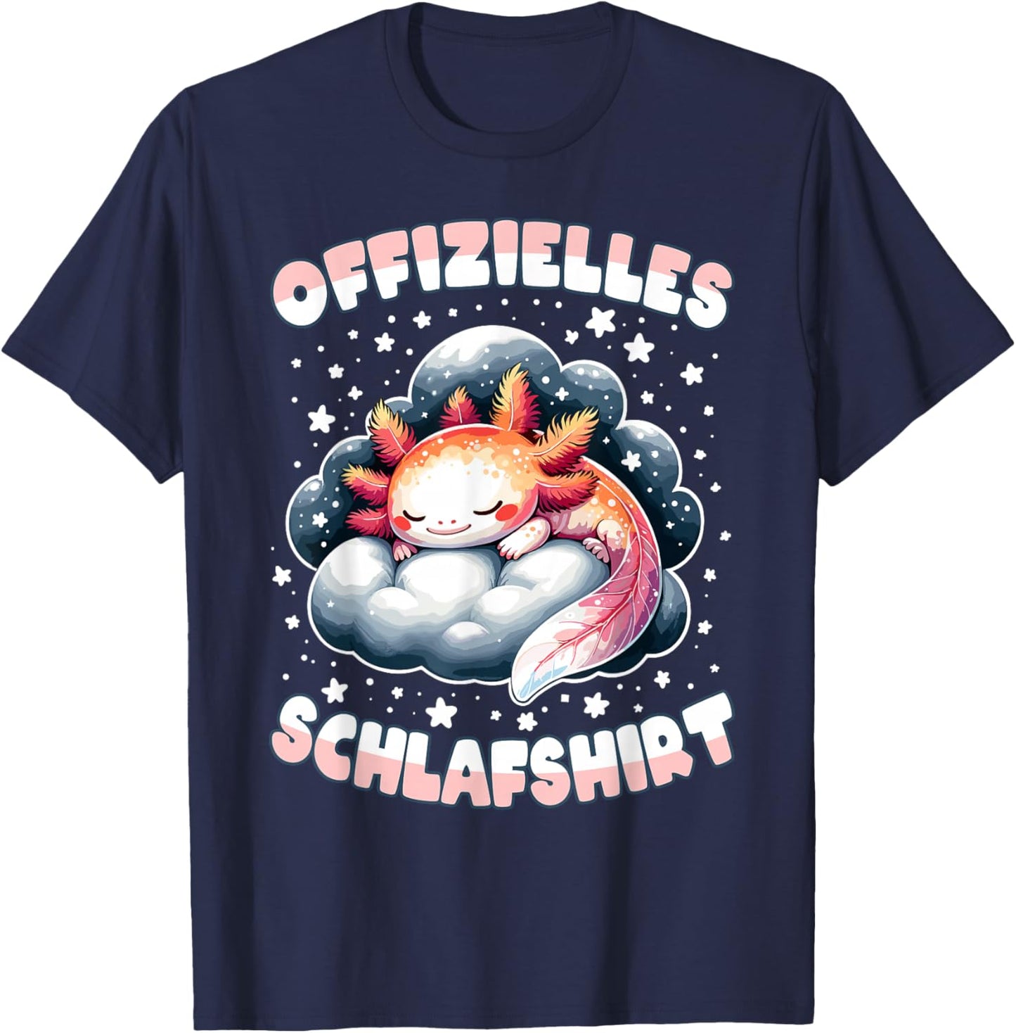 Official Axolotl Sleep Shirt Pyjamas Sleep , black T-Shirt - T-Shirt | Navy