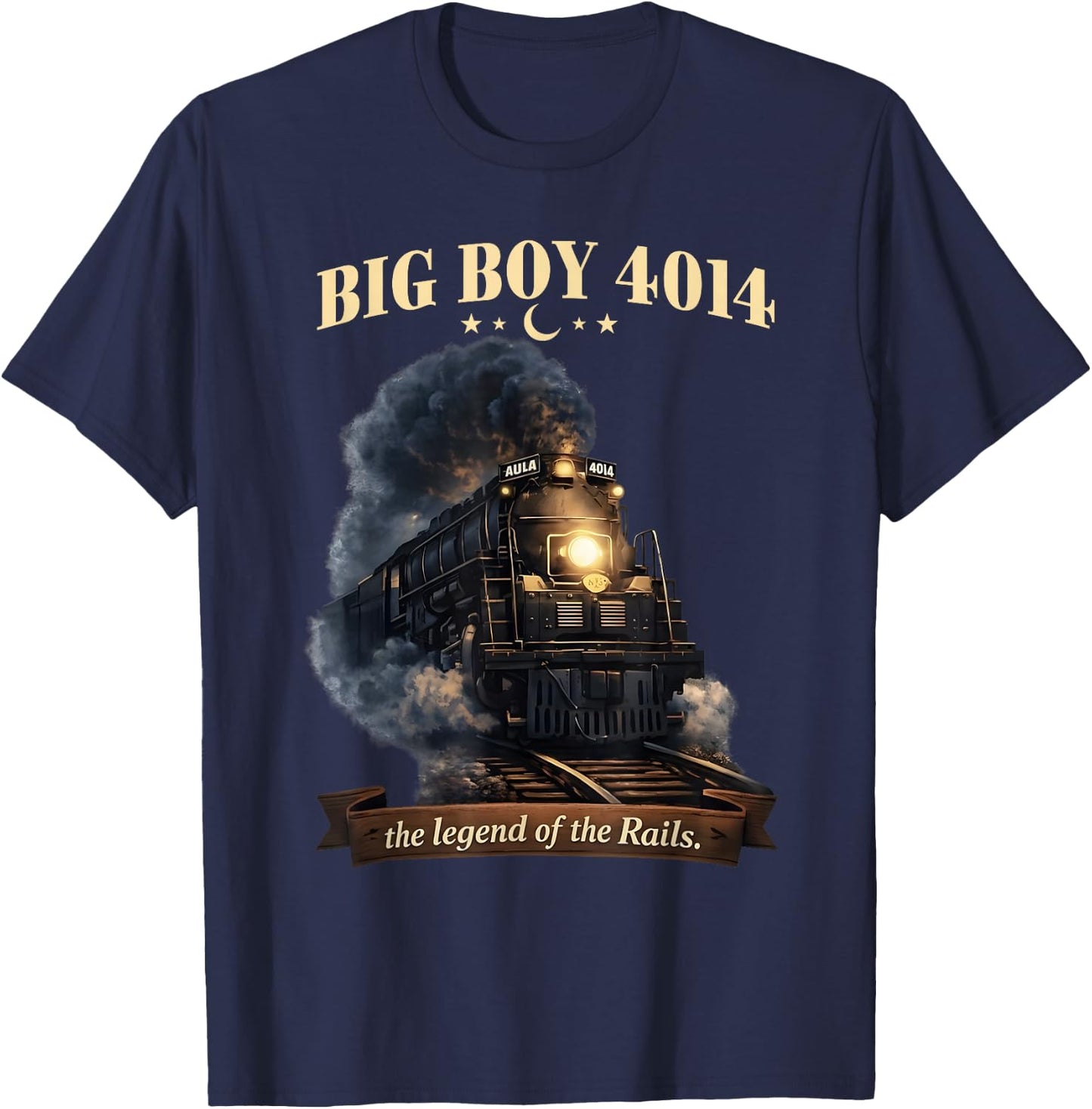 Big Boy 4014 Steam Locomotive American Iron Vintage Train T-Shirt - T-Shirt | Navy