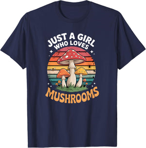Girls Mushroom T-Shirt - T-Shirt | Navy