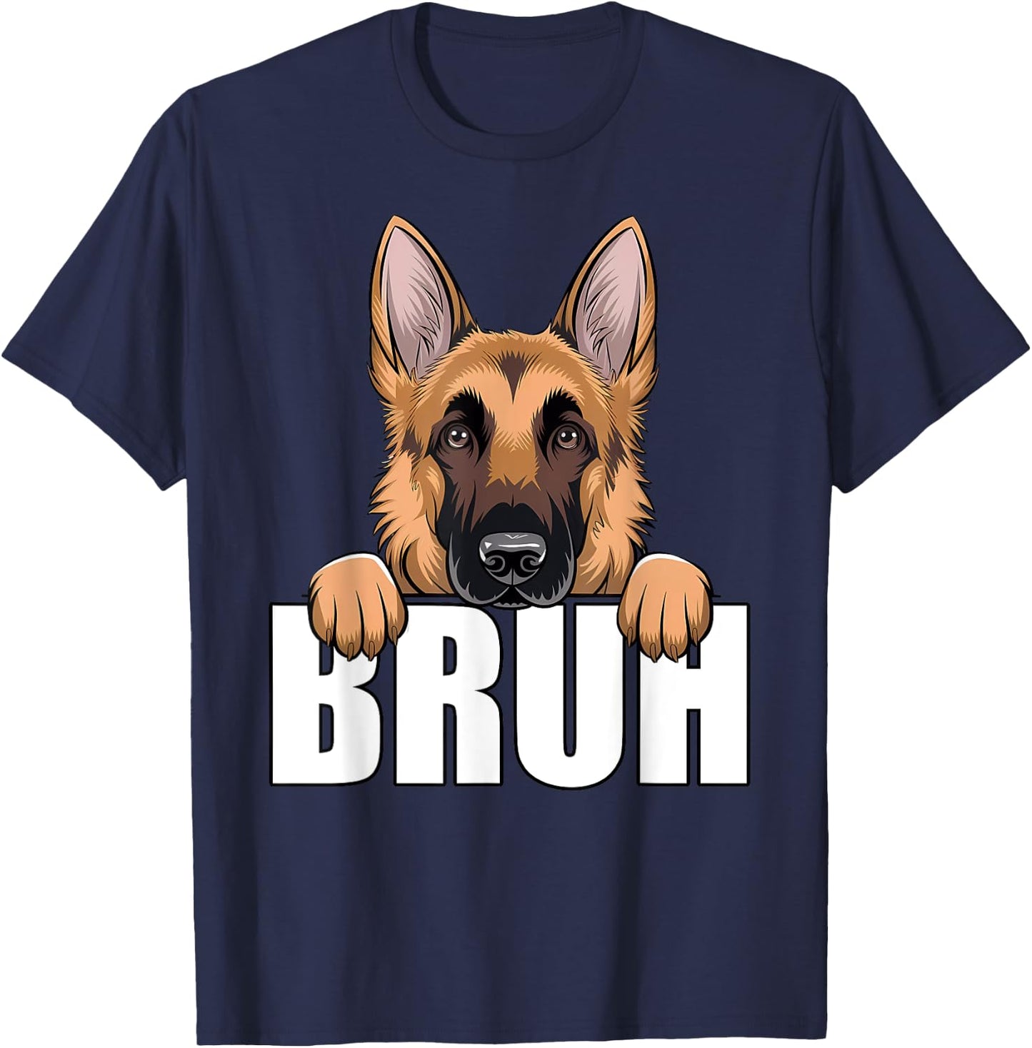 Funny German Shepherd Bruh Cute GSD Dog Lover Men Boys Kids T-Shirt - T-Shirt | Navy