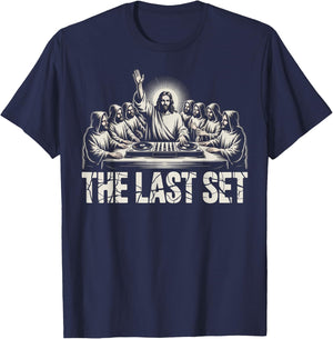Funny Jesus DJ The Last Set Last Funny Christian T-Shirt - T-Shirt | Navy
