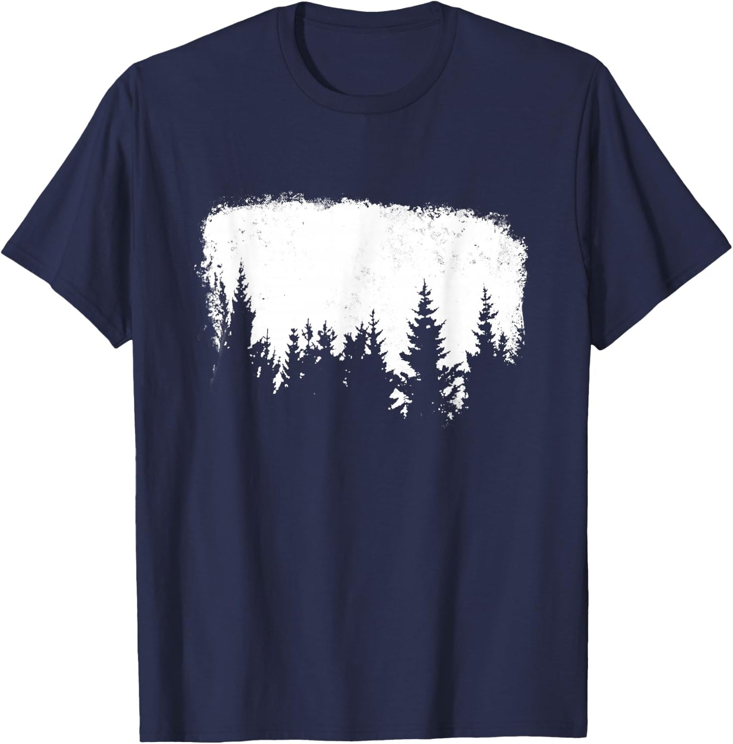 Minimalist Pine Tree Design World Traveler Graphic Clothing T-Shirt - T-Shirt | Navy