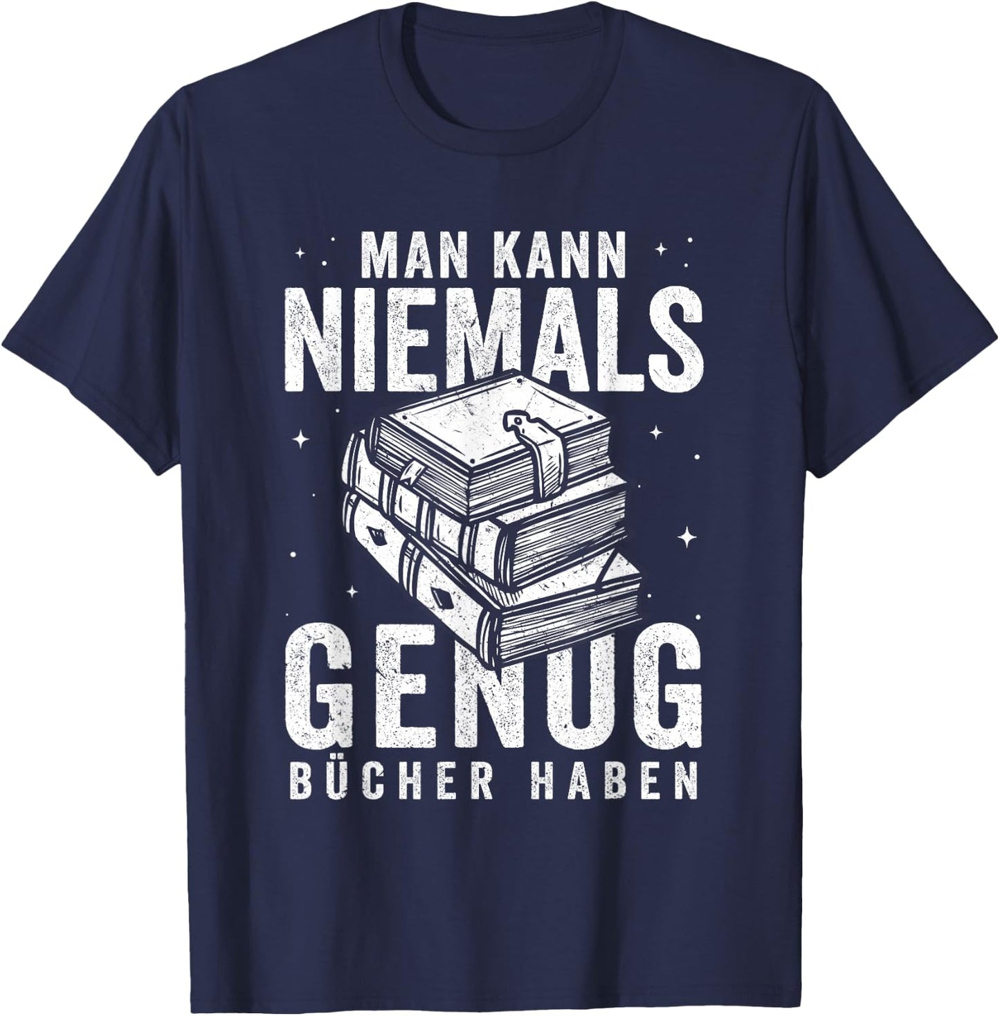 Funny Bookworm Reading Book Lover , black T-Shirt - T-Shirt | Navy