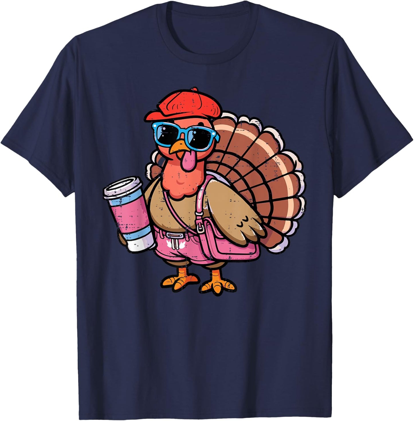 Thanksgiving Bougie Turkey Funny Boujee Fall Women Kids Men T-Shirt - T-Shirt | Navy