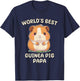 Funny World's Best Guinea Pig Papa Dad T-Shirt - T-Shirt | Navy