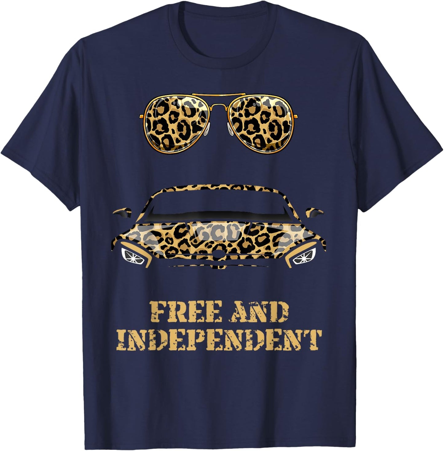 Leopardenhemd für Herren, Jungen, Jugendliche. Herren-Hemd mit Leopardenmuster T-Shirt - T-Shirt | Navy