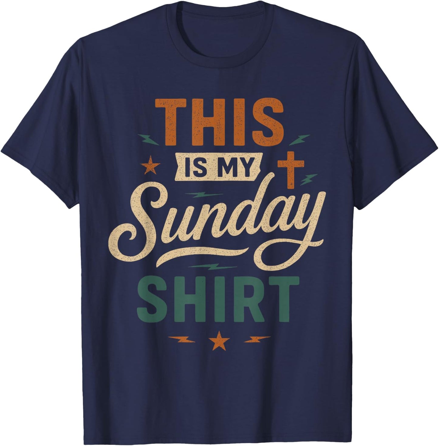 Church Religious This is My Sunday T-Shirt - T-Shirt | Navy