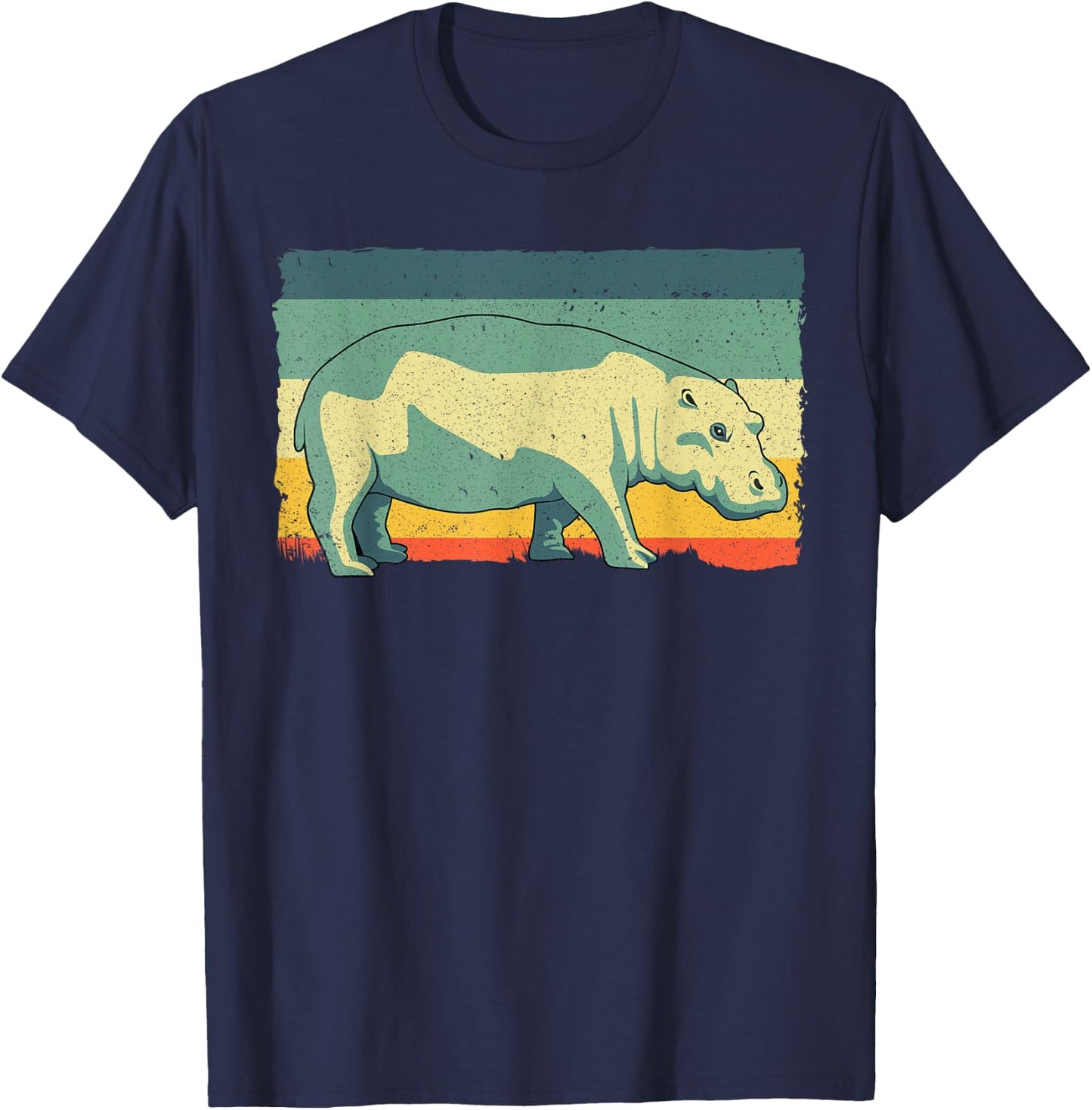 Funny Hippopotamus Design Women Kids Hippo Lovers T-Shirt - T-Shirt | Navy