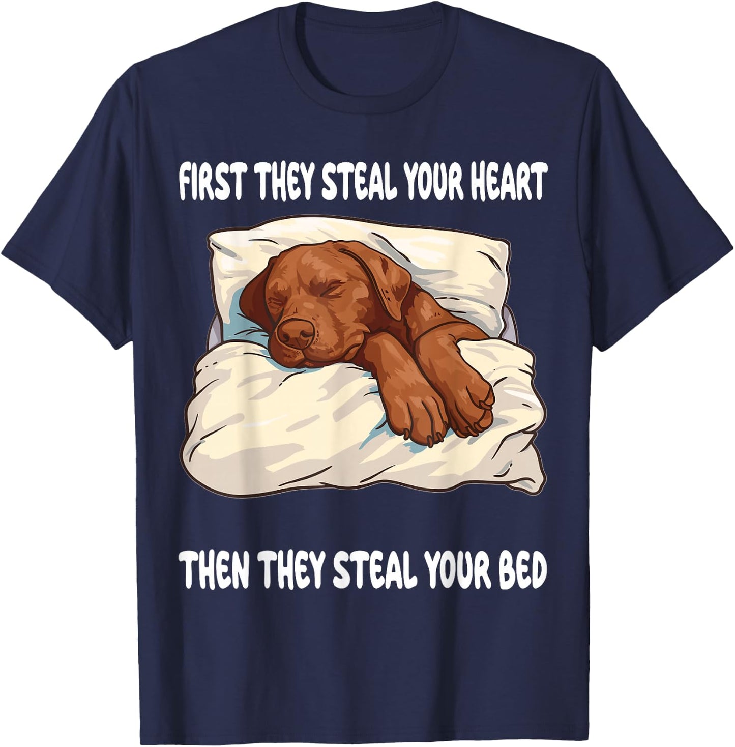 Chesapeake Bay Retriever Sleeping Pajamas Nightgown T-Shirt - T-Shirt | Navy