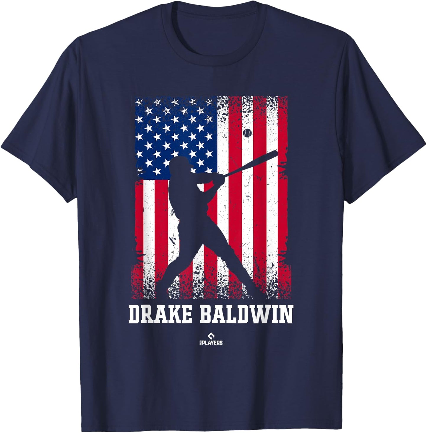 American Flag Swing Drake Baldwin Prospect Baseball Fan Gear T-Shirt - T-Shirt | Navy